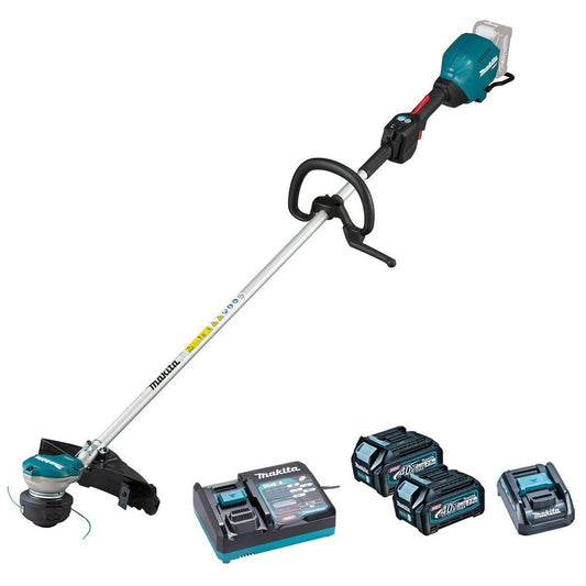 Makita UR003GD201 40V XGT Brushless Line Trimmer 350mm With 2 x 2.5Ah Batteries & Charger
