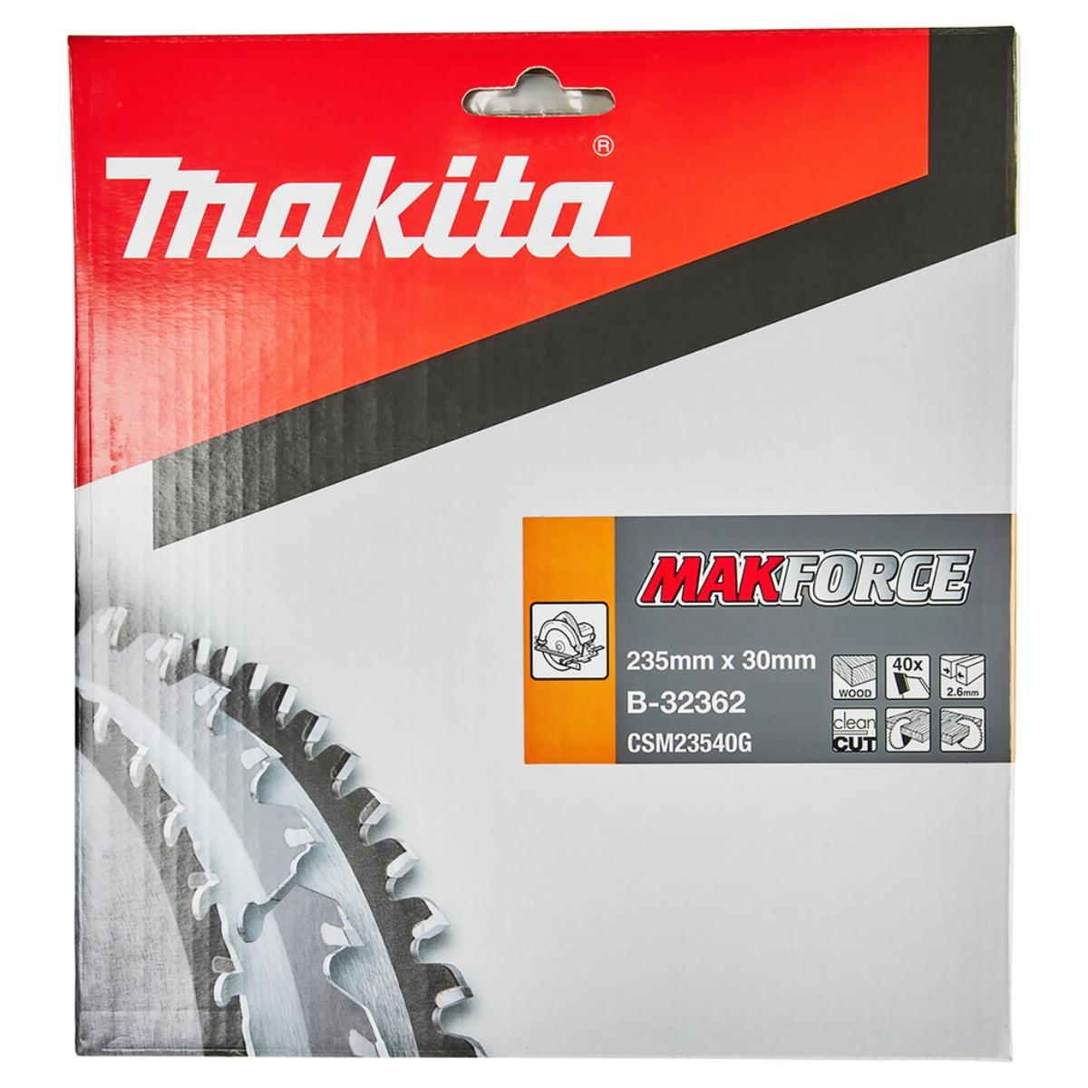 Makita B-32362 Makforce TCT Circular Saw Blade 235mm x 30mm x 40T
