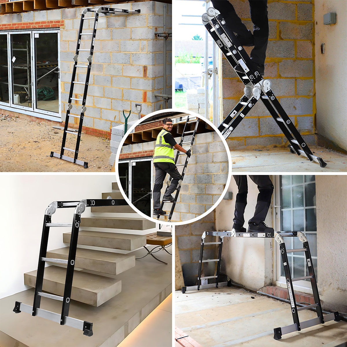 Excel 12 Tread Steel Multi-Purpose Combination Ladder with Platform