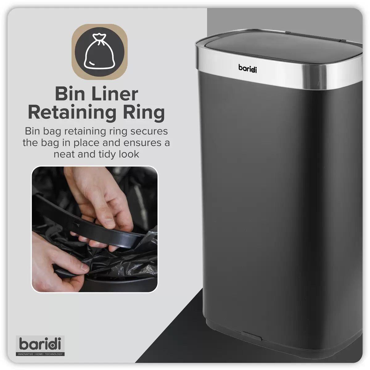 Sealey DH283 Baridi Sensor Bin 80L Black/Stainless Steel