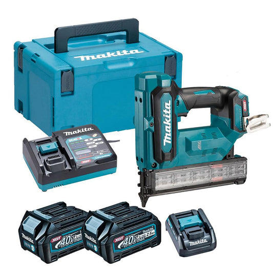 Makita FN001GD201 40V Max XGT Brushless 18Ga Brad Nailer With 2 x 2.5Ah Battery, Charger & Case