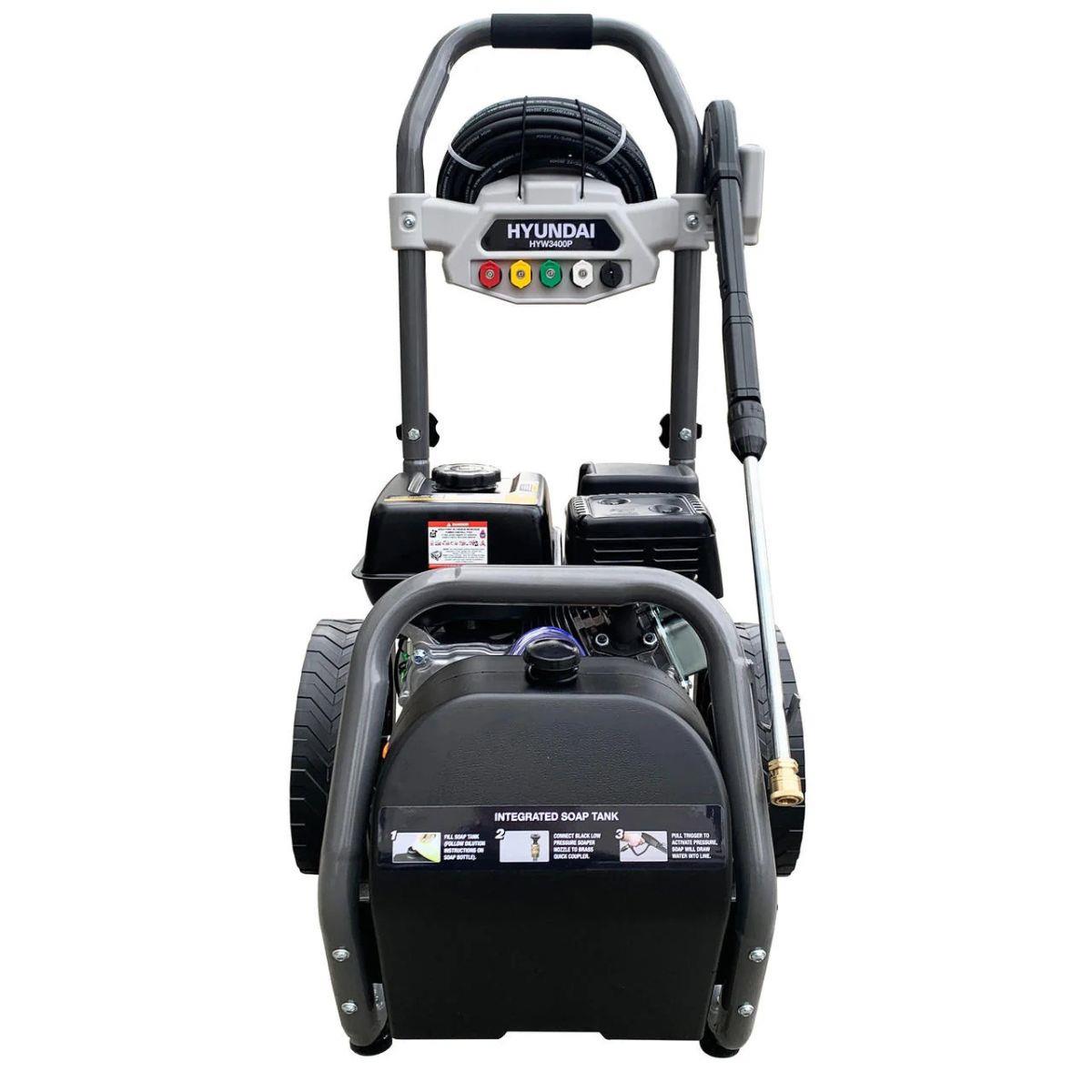 Hyundai HYW3400P 3400psi 210cc Petrol Pressure Washer, 9L/min, 10m Hose & Detergent Tank
