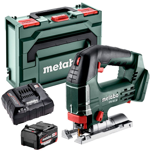 Metabo STB 18 L 90 18V Bow Handle Jigsaw with 1 x 4.0Ah Battery Charger & Metabox
