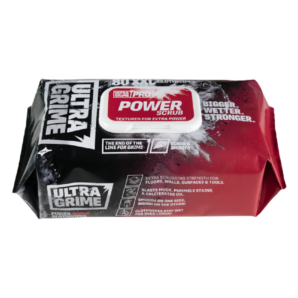 Ultra Grime Pro Power Scrub - 5920 Industrial Dirt Cleaning Cloth Wipes Pack of 80