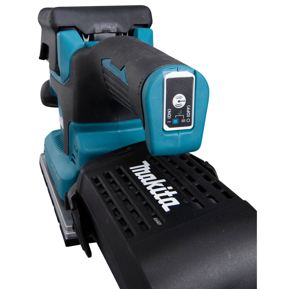 Makita DBO381ZU 18V Brushless Finishing Sander with 1 x 4.0Ah Battery & Charger