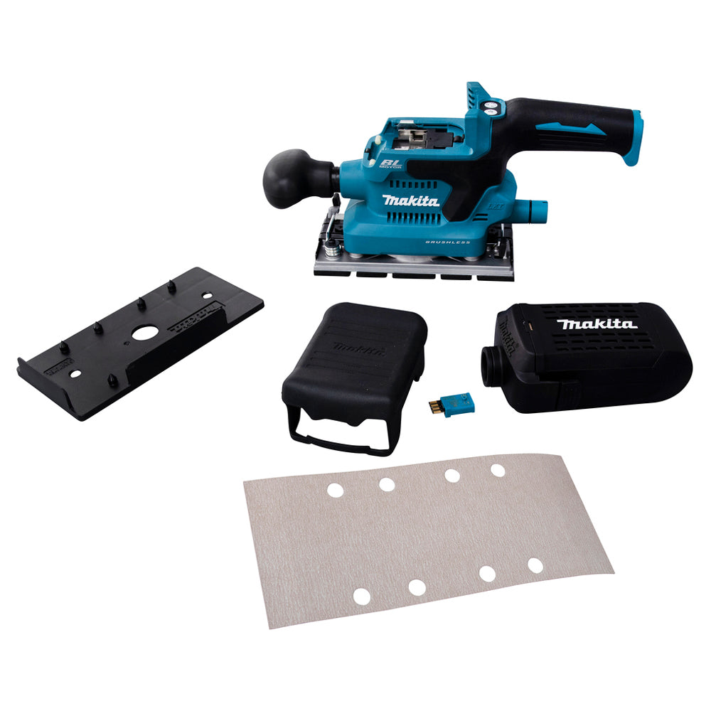 Makita DBO381ZU 18V Brushless Finishing Sander with 1 x 4.0Ah Battery & Charger