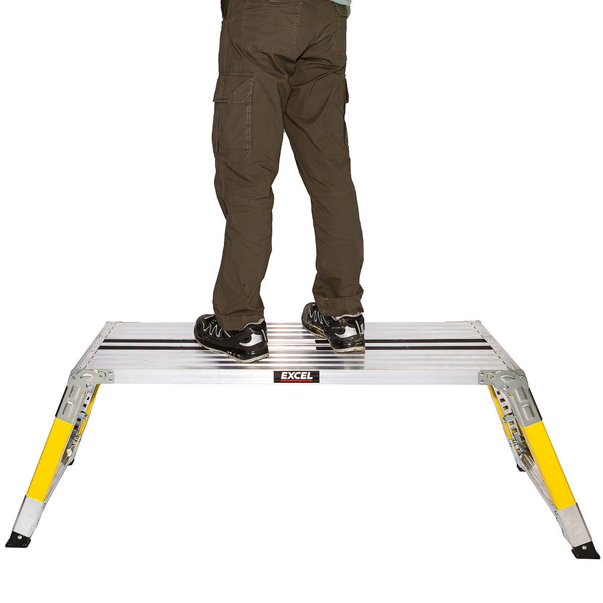 Excel Fibreglass Work Bench Platform Adjustable Height Heavy Duty Folding Hop Up - 1200 x 350 mm Pack of 2