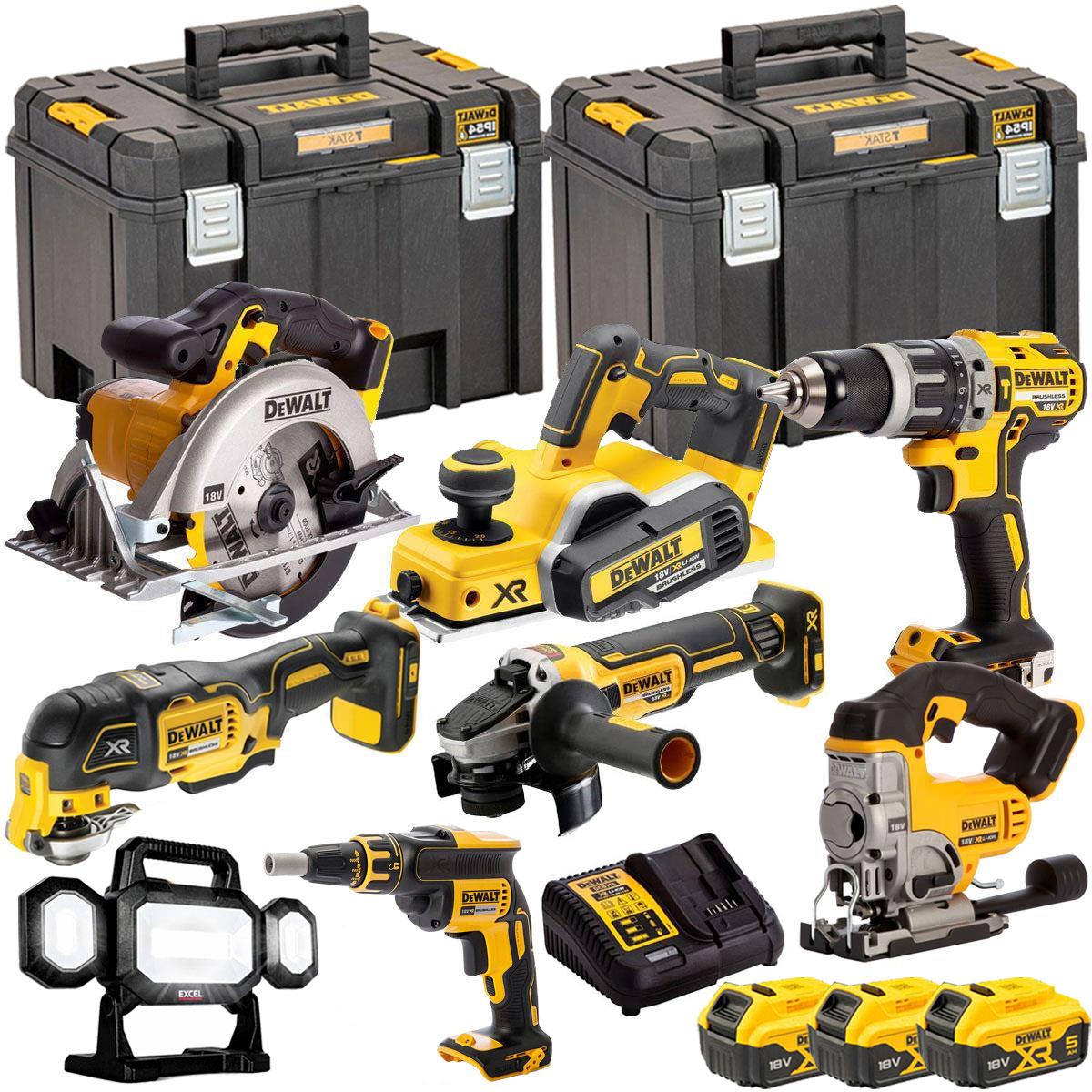 Dewalt 18V 8 Piece Power Tool Kit with 3 x 5.0Ah Batteries T4TKIT-440