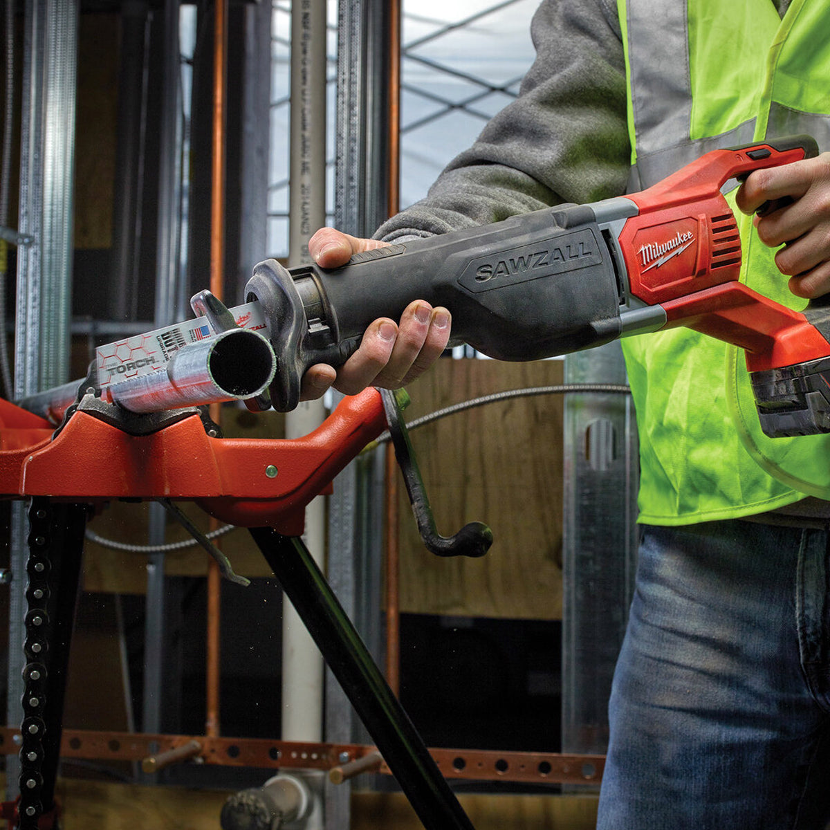 Milwaukee M18BSX-0 18V Sawzall Reciprocating Saw with 2 x 5.0Ah Batteries & Charger in Bag