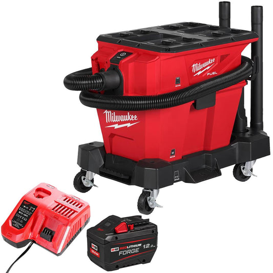 Milwaukee M18FVC23L-0 18V Brushless Wet & Dry Vacuum Cleaner with 1 x 12.0Ah Battery & Charger