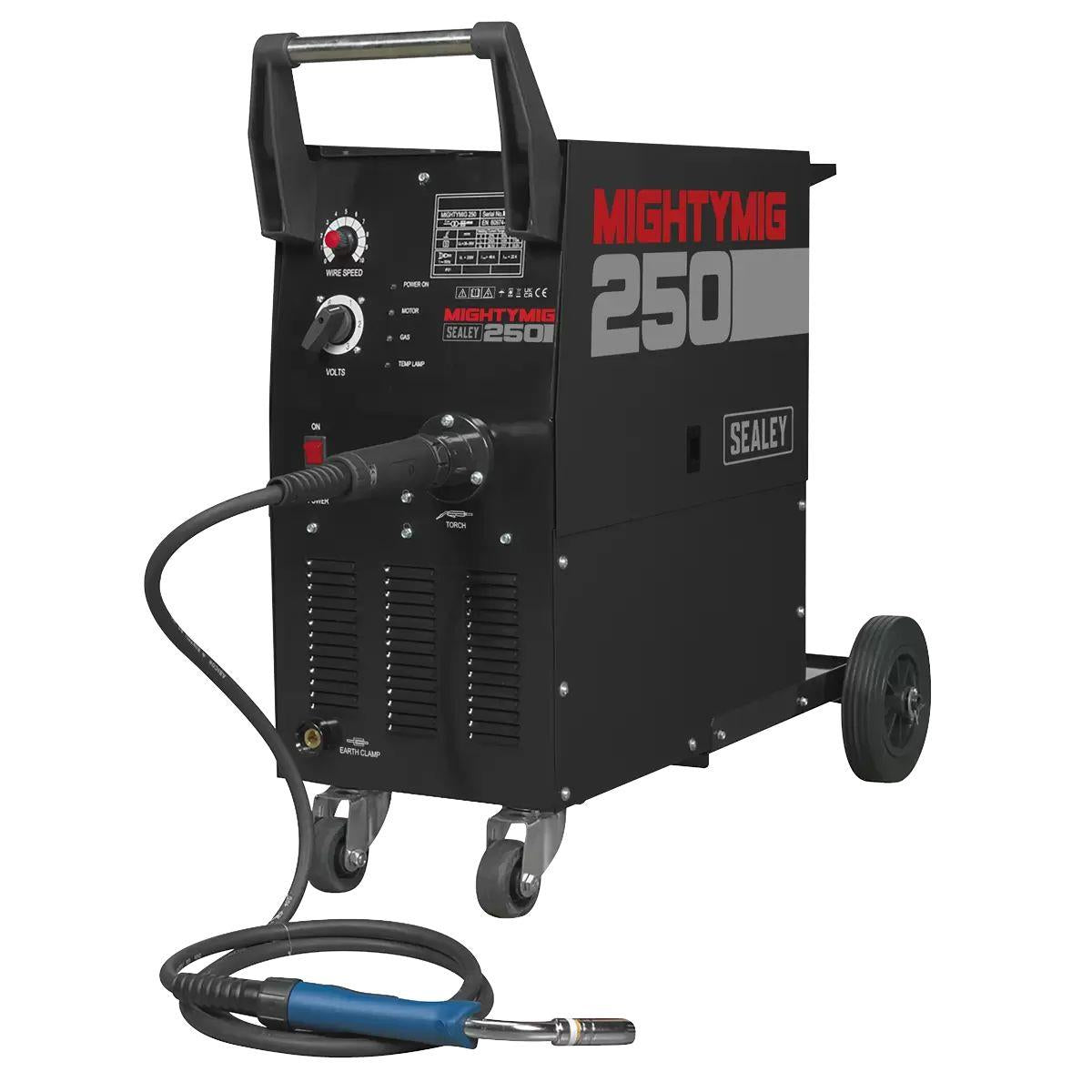 Sealey MIGHTYMIG250 250A Professional Gas/No-Gas MIG Welder with Euro Torch 230V