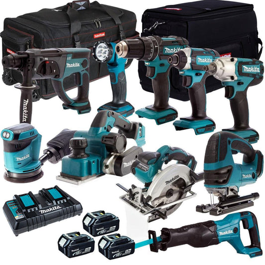 Makita DLX1010PT 18V LXT 10 Piece Cordless Power Tool Kit with 3 x 5.0Ah Batteries