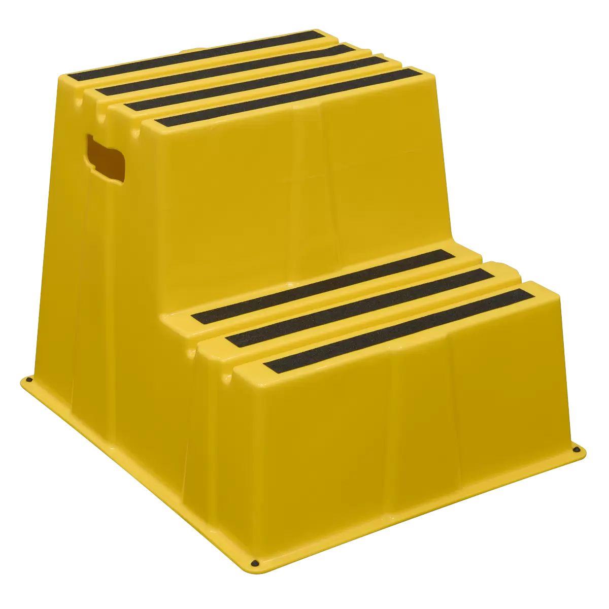 Sealey KS6 Heavy-Duty 2-Step Safety Steps with Anti-Slip Treads 150kg Capacity, Yellow EN 14183