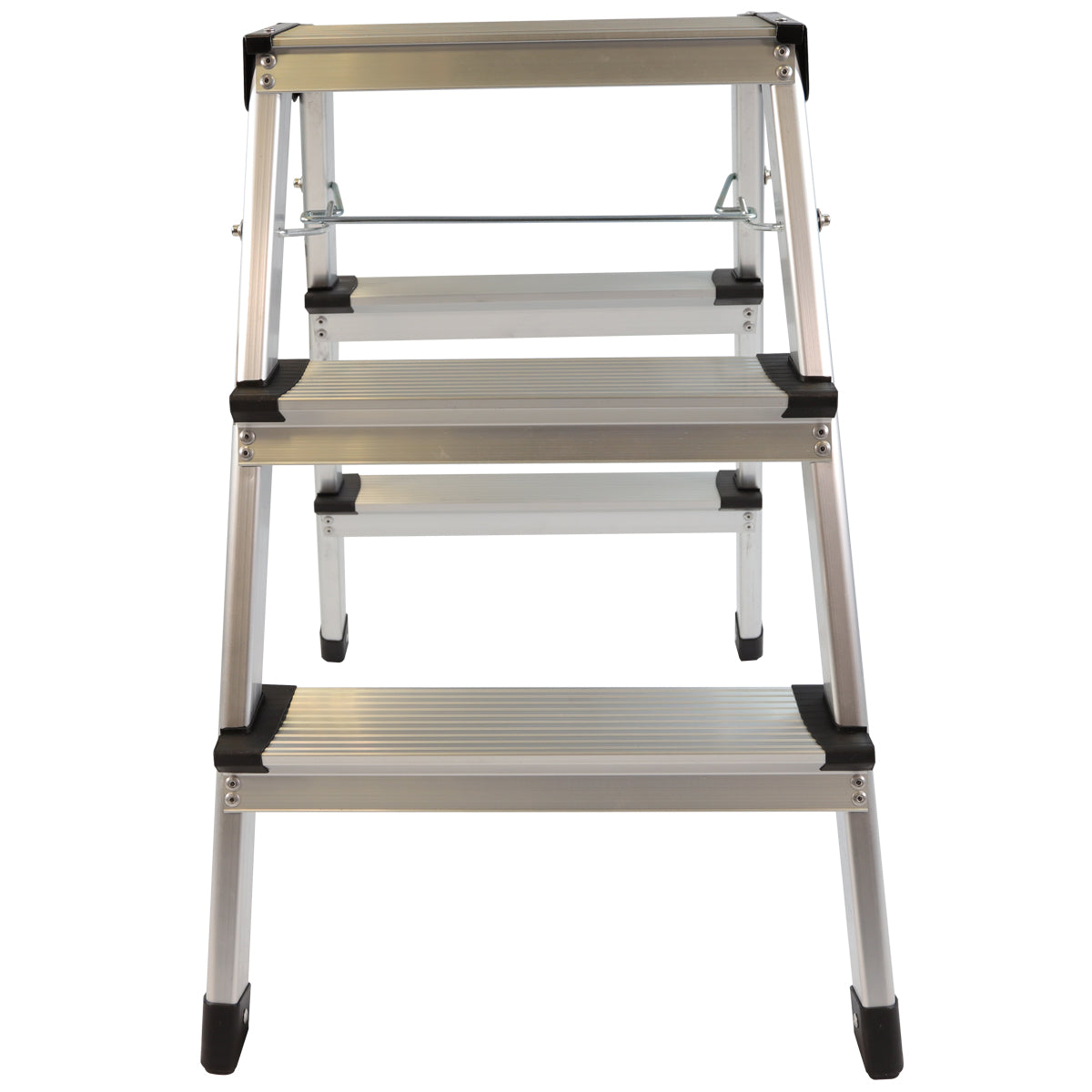 Excel Heavy Duty Fibreglass 4 Tread Ladder with 3 Step Hop Up Ladder