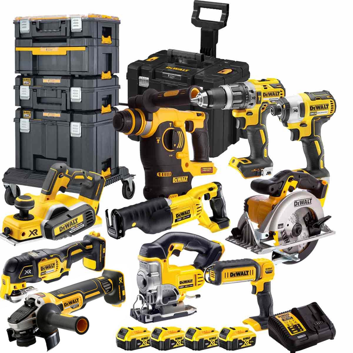 Dewalt DEWT4T10PT4 18V 4 x 5.0Ah Batteries XR Li-Ion 10 Piece TStak 2.0 Kit