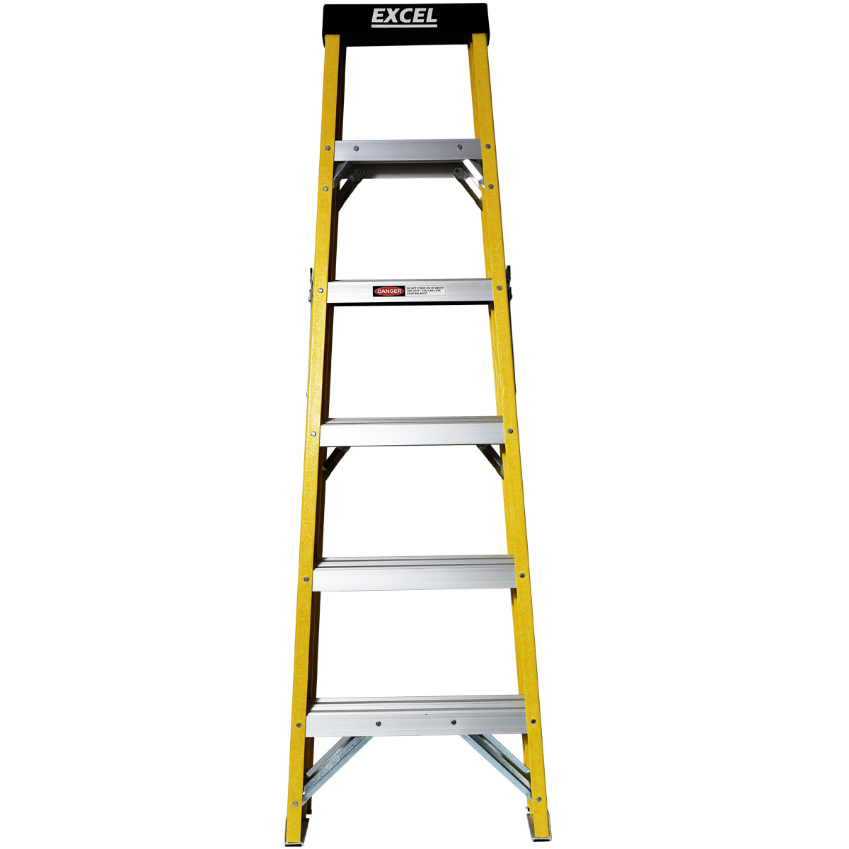 Excel Heavy Duty Fibreglass 5 Tread Ladder with 3 Step Hop Up Ladder