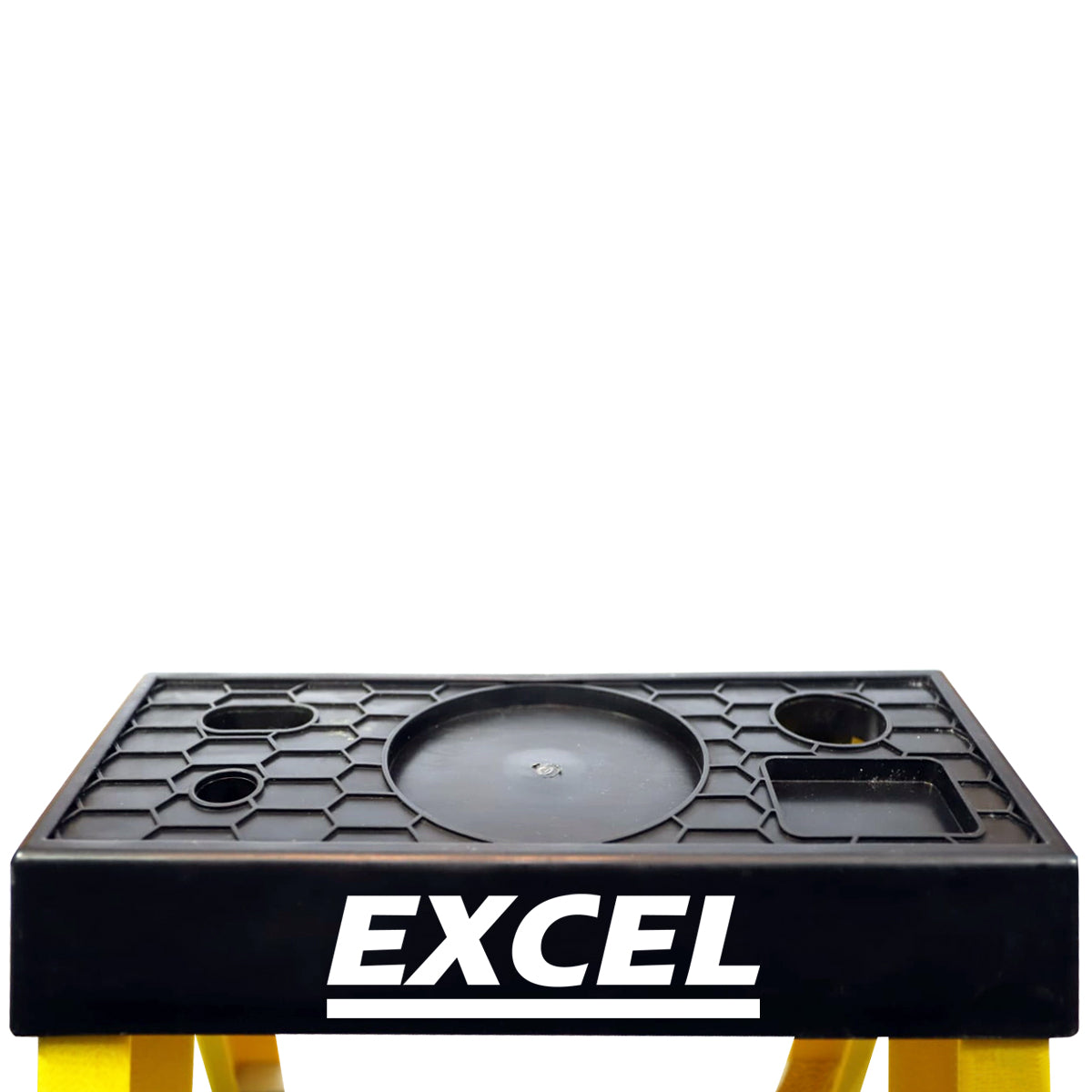 Excel Heavy Duty Fibreglass 5 Tread Ladder with 3 Step Hop Up Ladder