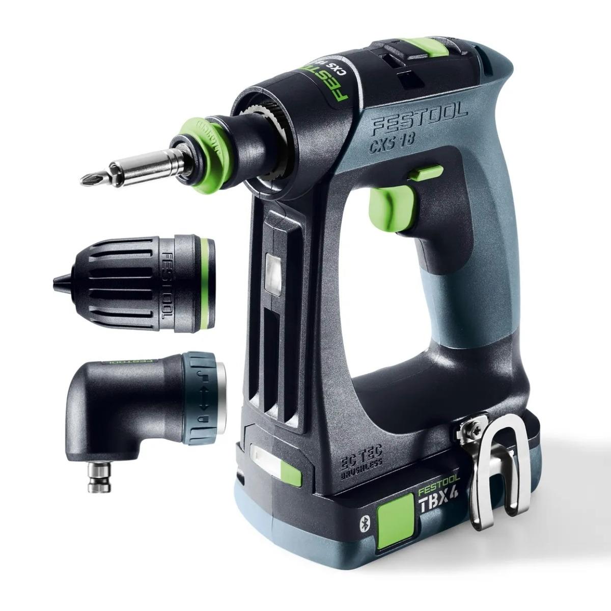 Festool CXS 18 TBX4,0 I-Set 18V Brushless Drill Driver with 2 x 4.0Ah Battery & Charger in Systainer - 579353