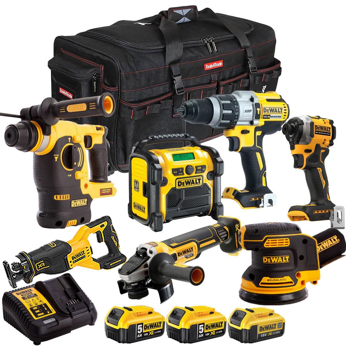 Dewalt 18V 7 Piece Combo Kit with 3 x Batteries & Charger T4TKIT-2186
