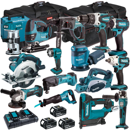 Makita 18V 15 Piece Cordless Monster Kit With 3 x 5.0Ah Battery & Charger T4TKIT-700