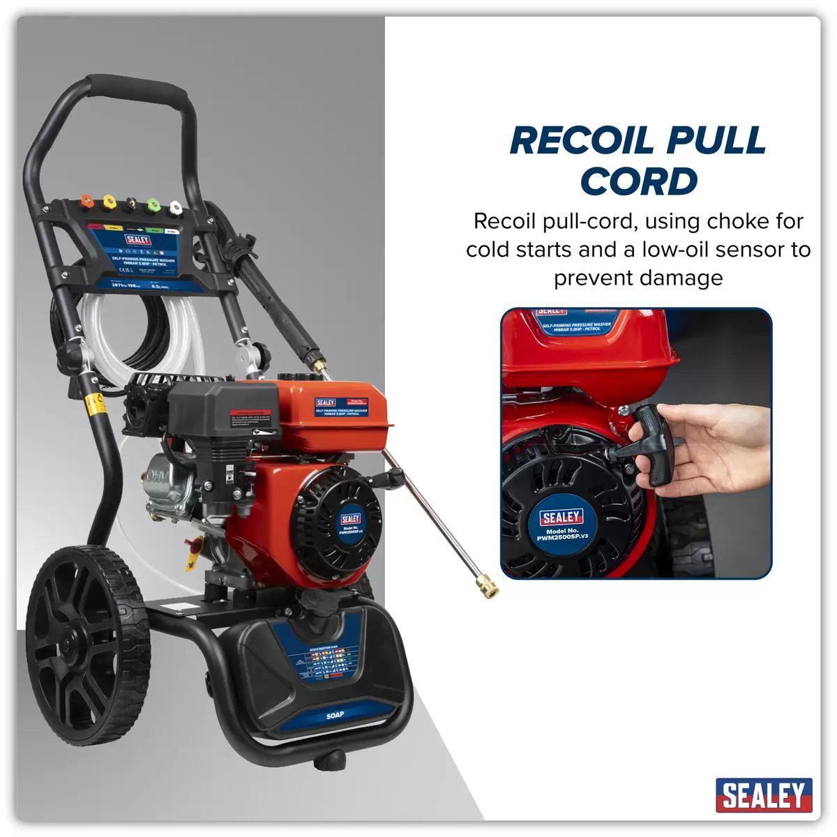Sealey PWM2500SP Self-priming Petrol Pressure Washer 220bar 540L/hr
