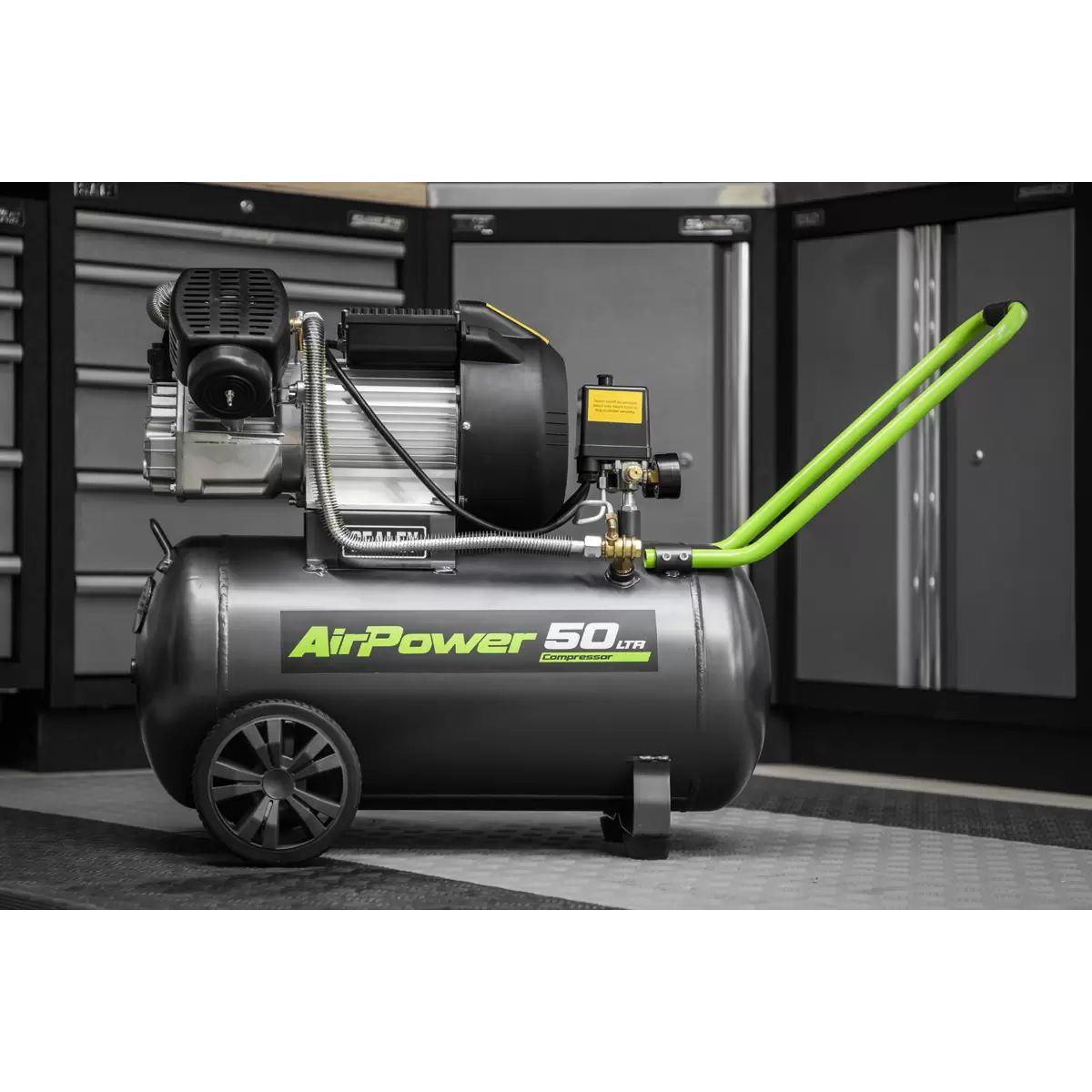 Sealey SAC5030VE 50L V-Twin Direct Drive Air Compressor 3hp/230V