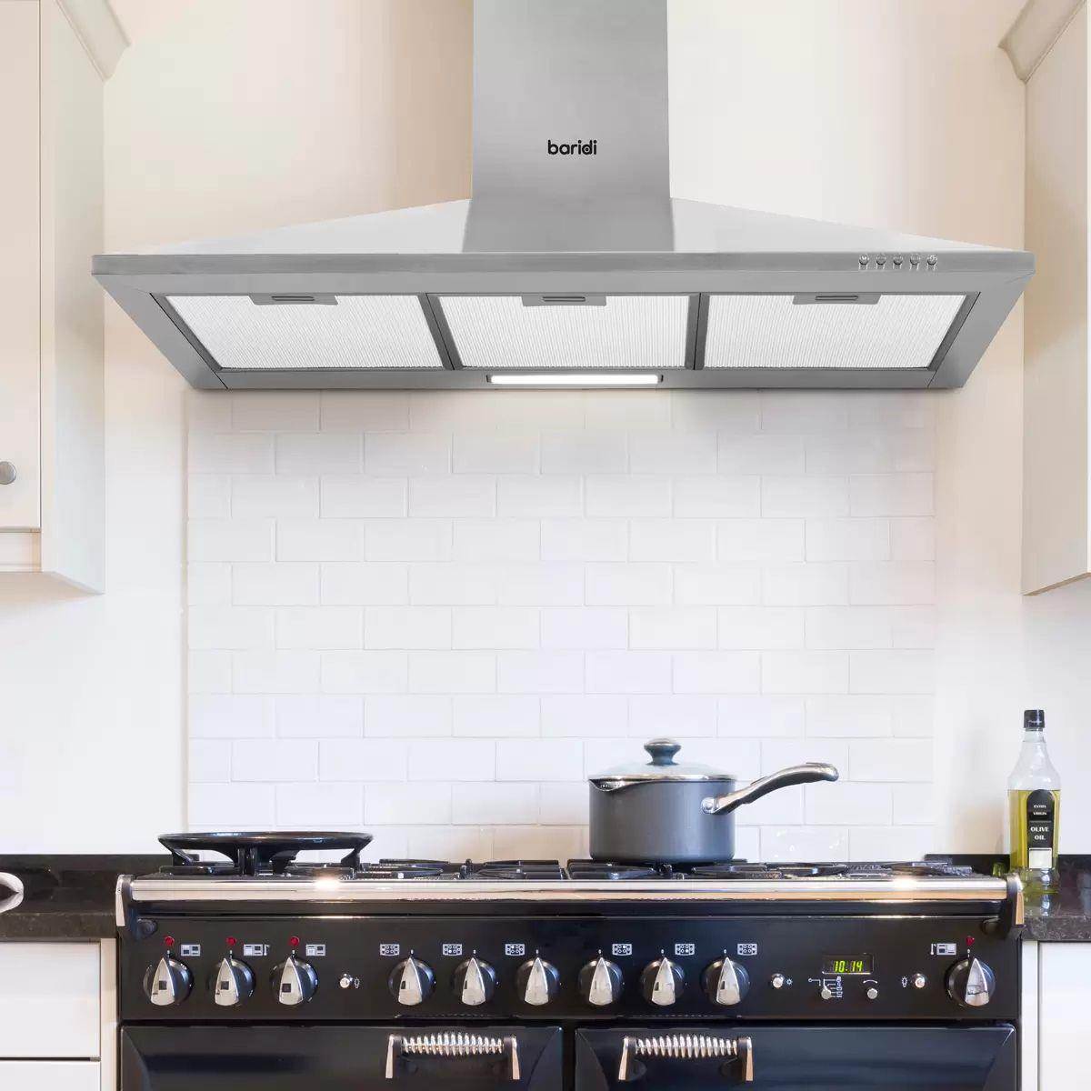 Sealey DH127 Baridi Cooker Hood with Carbon Filters 90cm Stainless Steel 240V