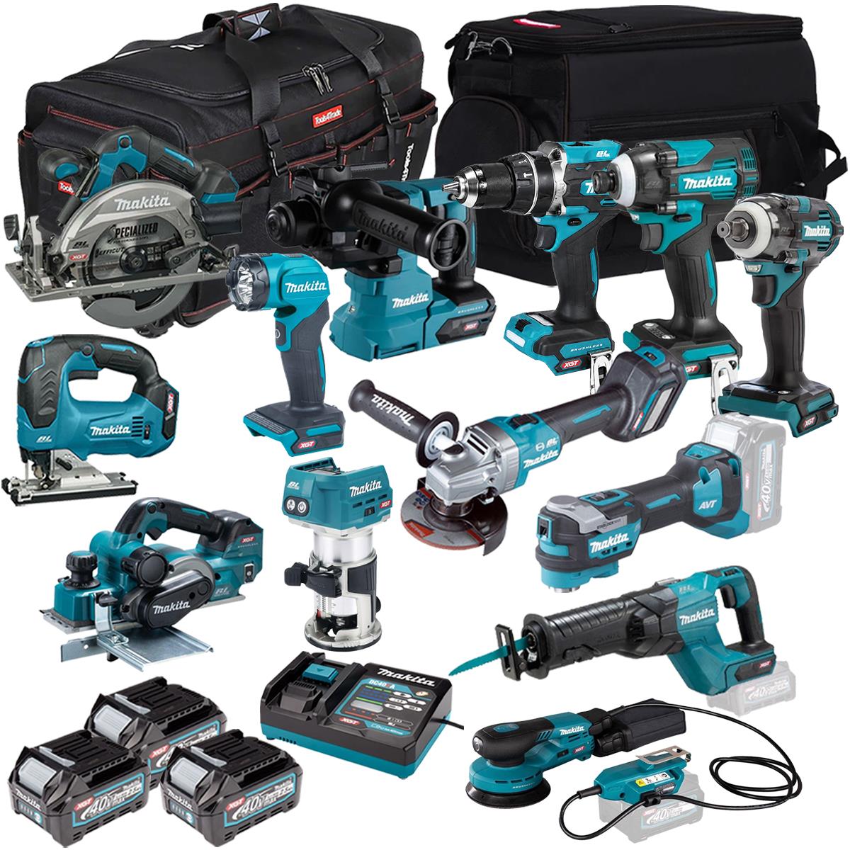 Makita 40V 13 Piece Combo Kit with 3 x 2.5Ah Batteries & Charger T4TKIT-6966
