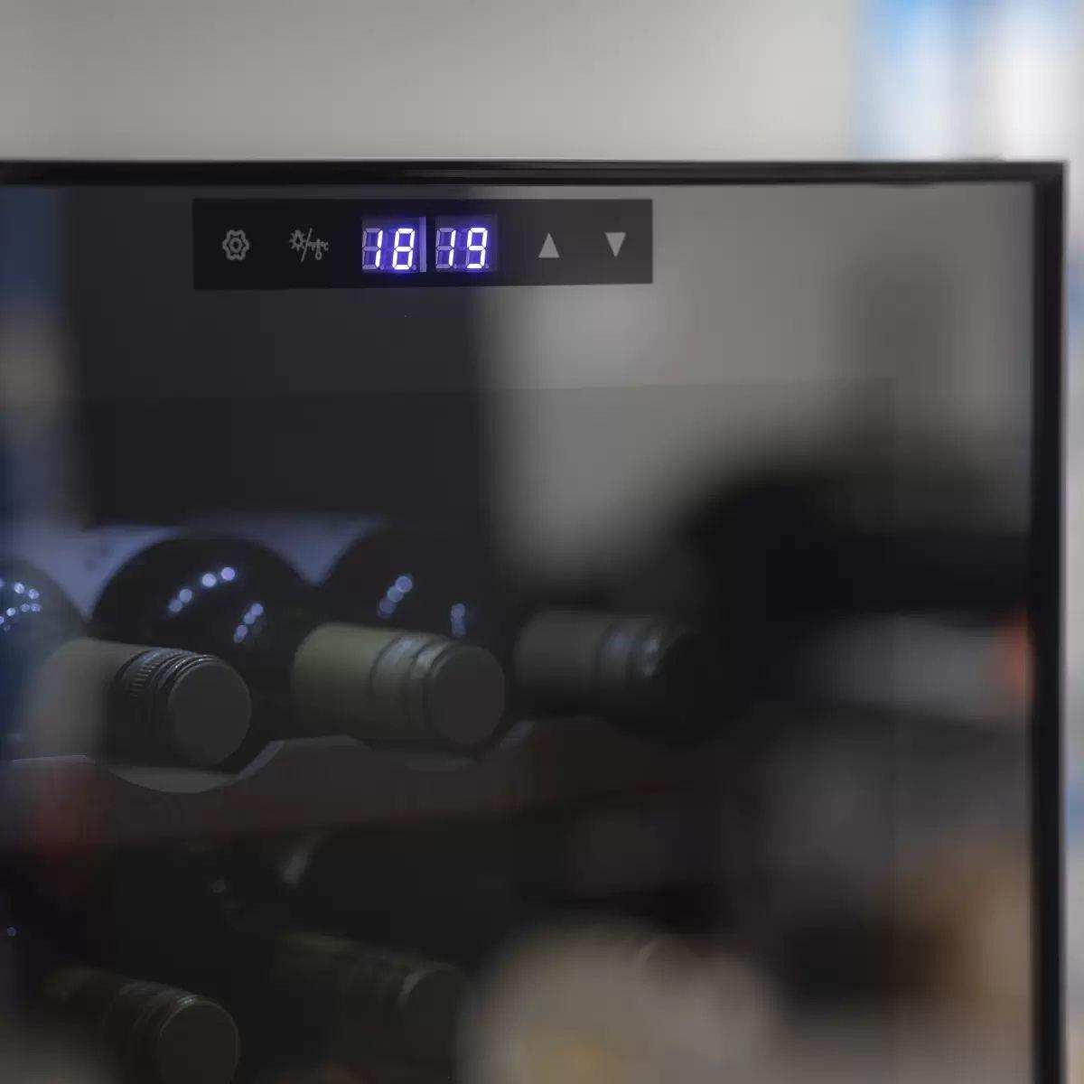 Sealey DH92 Baridi 44 Bottle Dual Zone Wine Fridge with Digital Touch Screen Controls & LED Light Black 230V