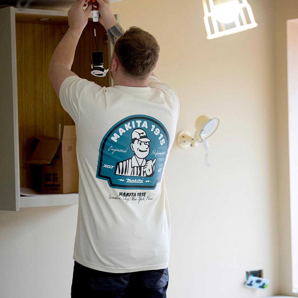 Makita MK101M Origin T-Shirt Regular Fit Off White - Size L