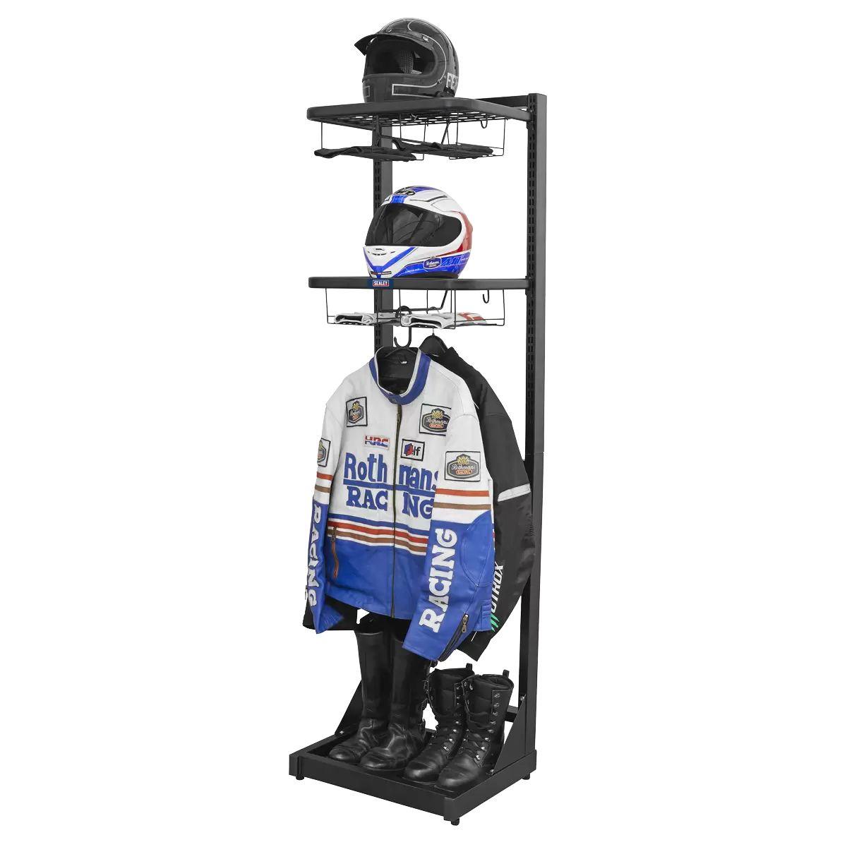 Sealey MS081FS Freestanding Motorcycle Helmet & Gear Storage