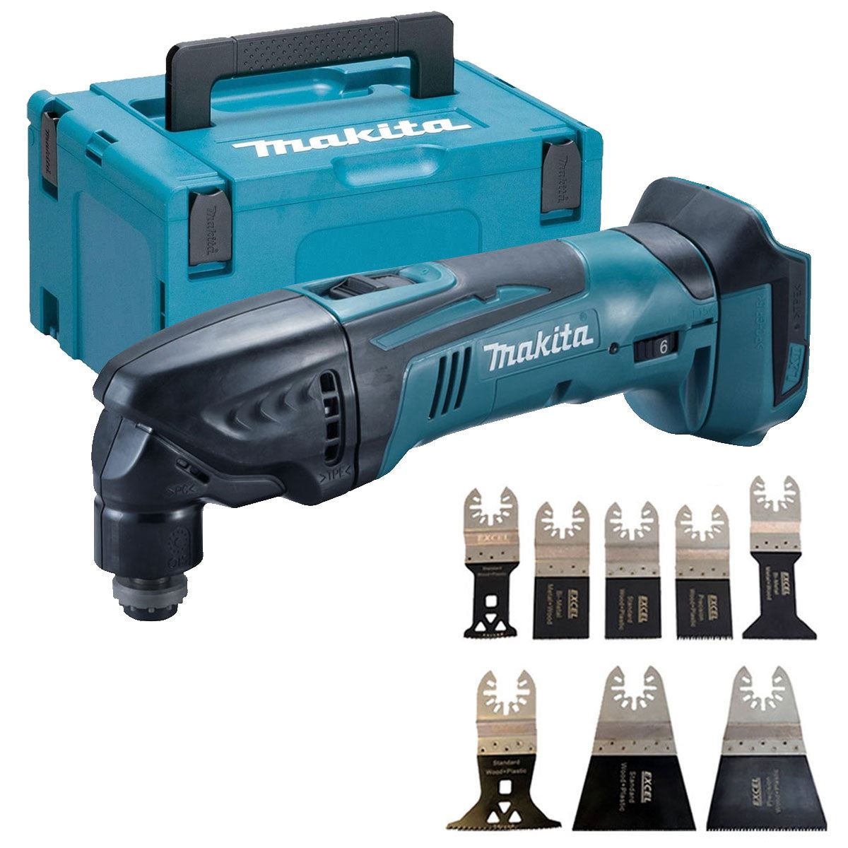 Makita DTM50Z 18V LXT Multitool Cutter Body with 8 Piece Accessories Set & Makpac Case