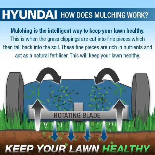 Hyundai HYM460SPE 46cm Electric-Start Self-Propelled Petrol Lawnmower Mulch, Rear & Side Discharge