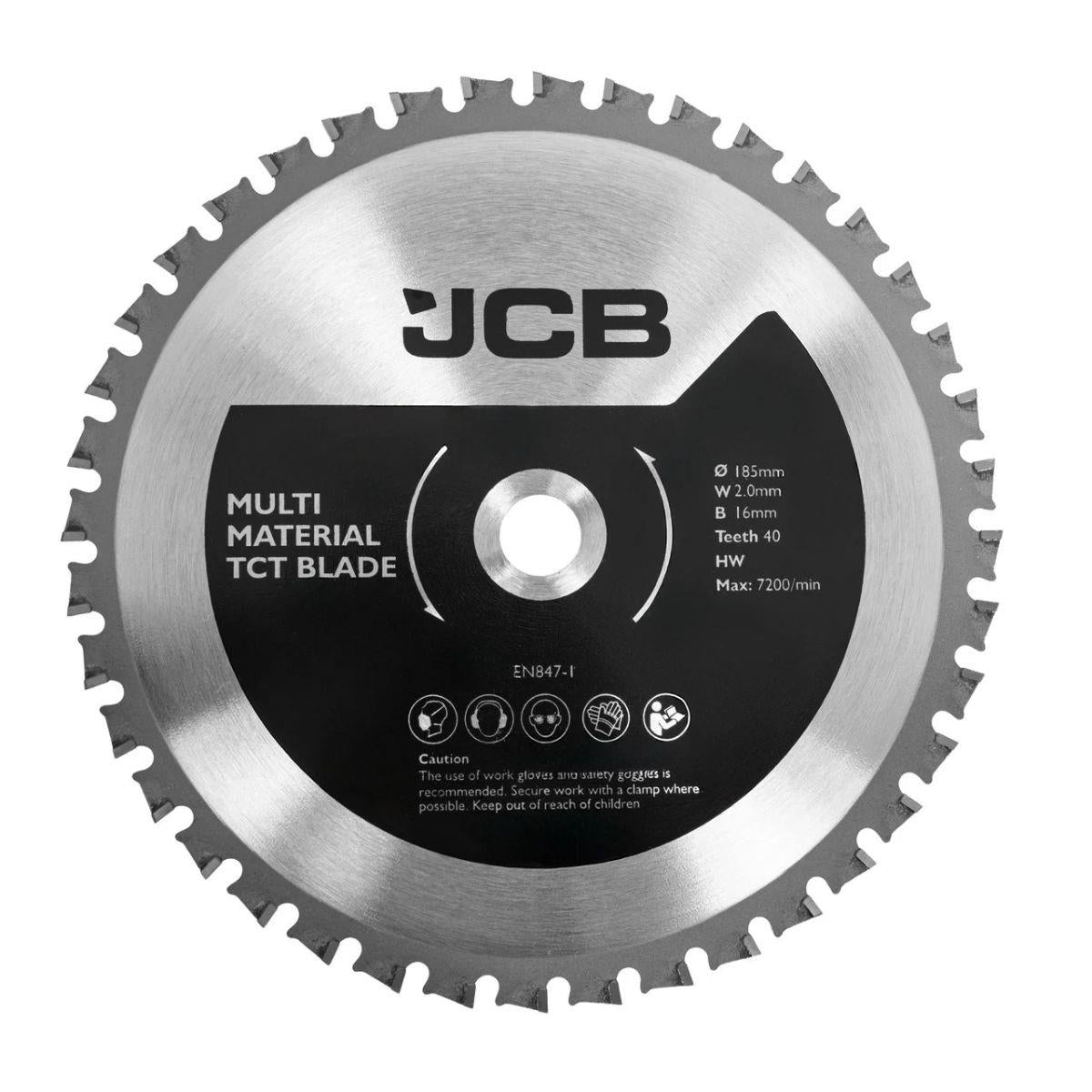 JCB-18PCS-185 18V Circular Saw 185mm & 60mm Cut Depth With 2 Blades Body Only