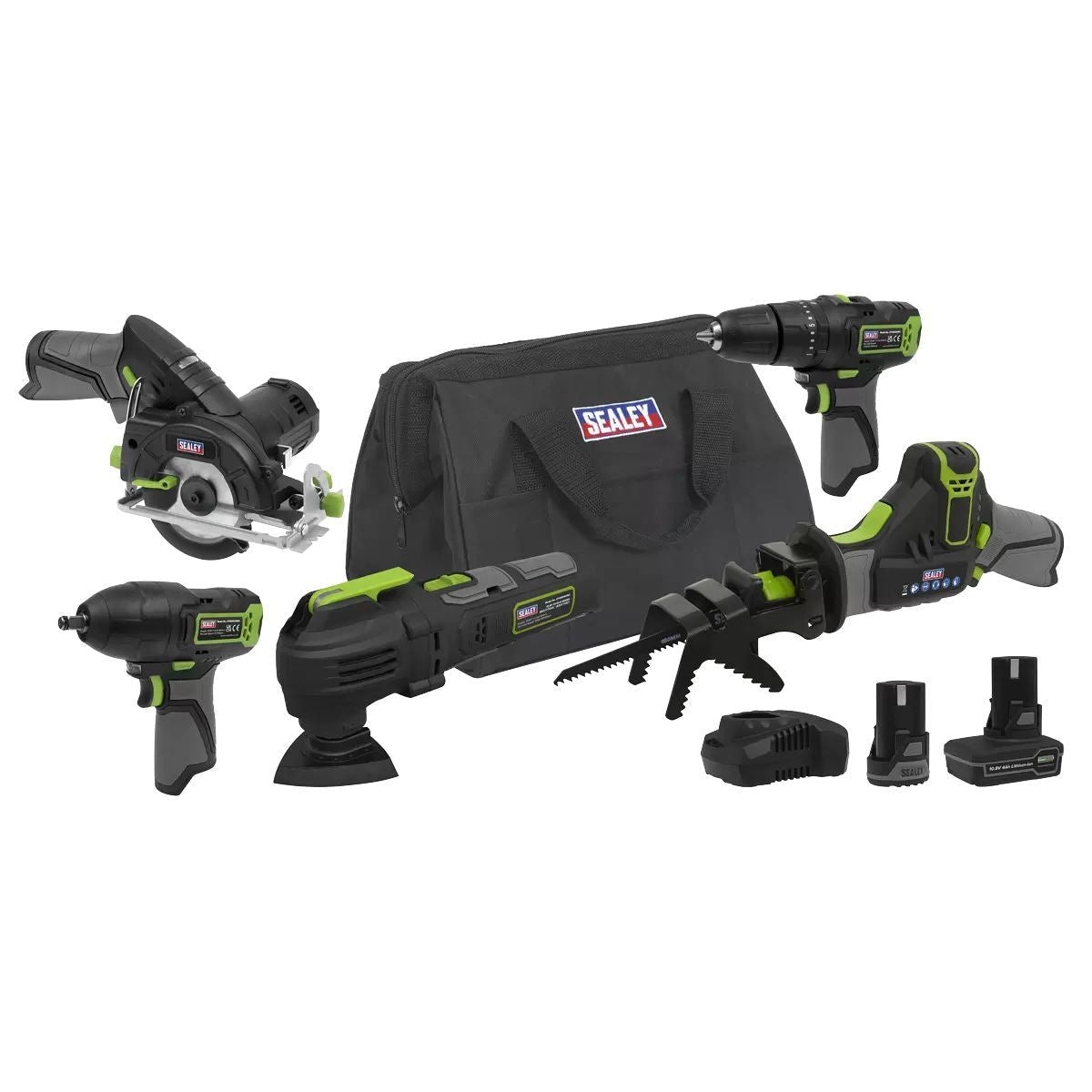 Sealey CP108VCOMBO8 5 x 10.8V Cordless Combo Kit -2 Batteries