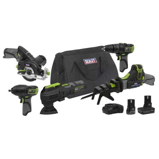 Sealey CP108VCOMBO8 5 x 10.8V Cordless Combo Kit -2 Batteries