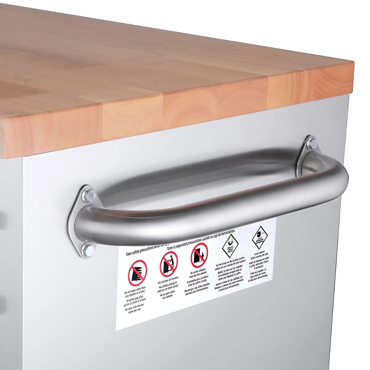 Excel 55inch 10 Drawer Stainless Steel Workbench Roller Tool Chest Cabinet with Pegboard & Tall Cabinet