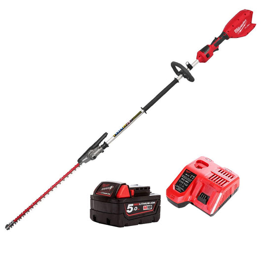 Milwaukee M18FHETE22-0 M18 18V Brushless Pole Hedge Trimmer With 1 x 5.0Ah Battery & Charger