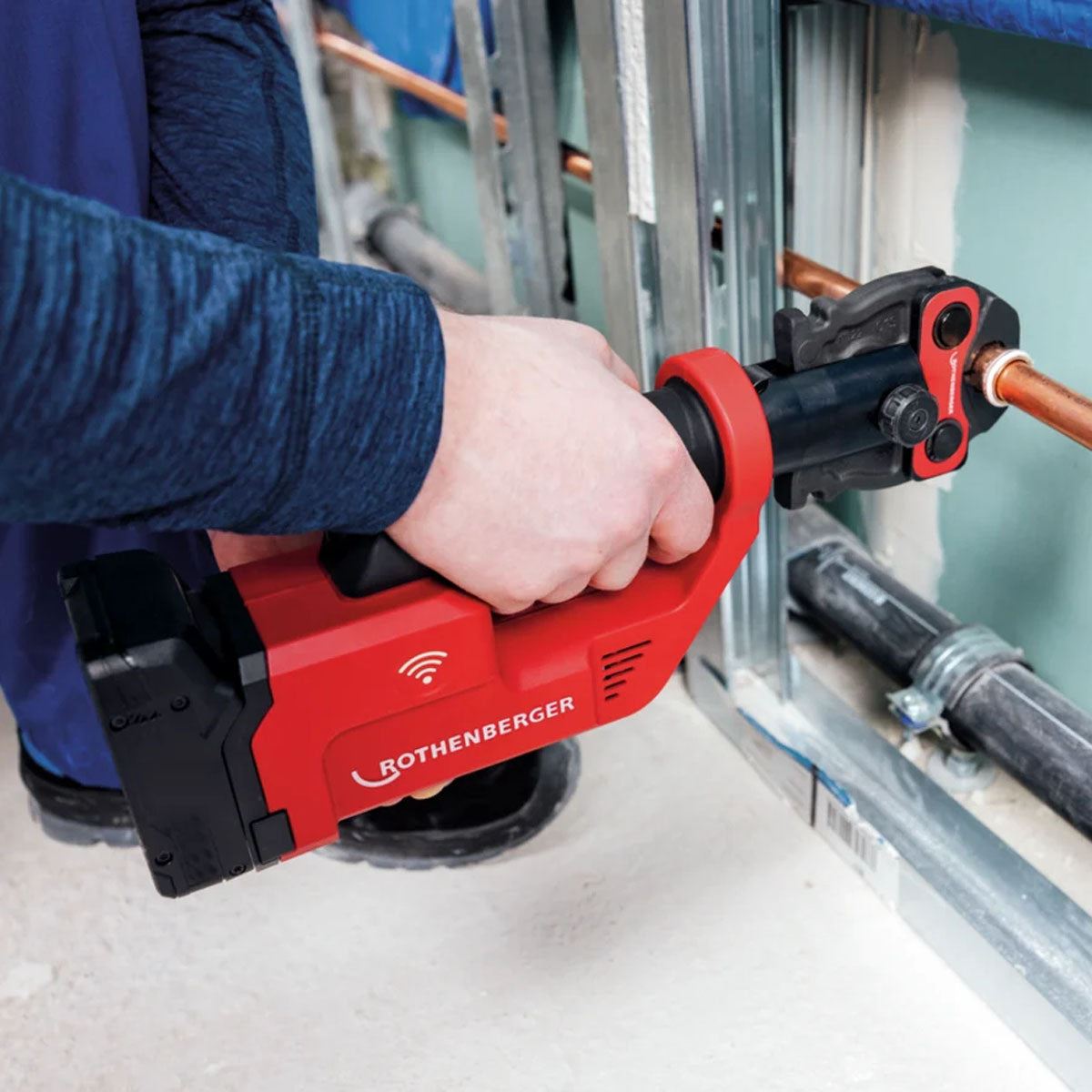 Rothenberger Romax Compact III Set SV15-22-28, 2Ah, UK, AMP press machine for system-dependent 1000004278