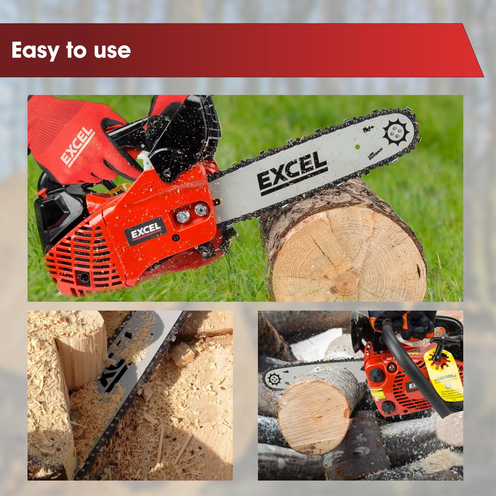 Excel 300mm 25cc Petrol Chainsaw with Engine Oil