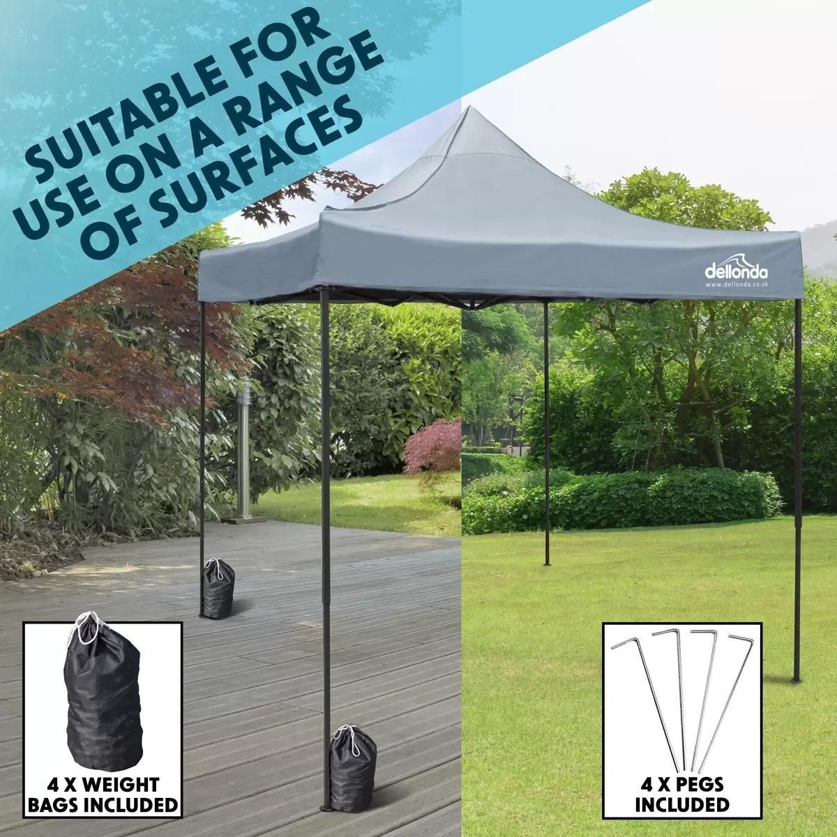 Sealey DG129 Dellonda Premium Pop-Up Gazebo Water Resistant Carry Bag Stakes Weight 2x2m