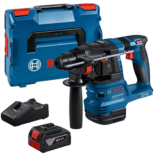 Bosch GBH 18V-22 18V Brushless SDS-Plus Rotary Hammer Drill with 1 x 4.0Ah Battery, Charger & Case