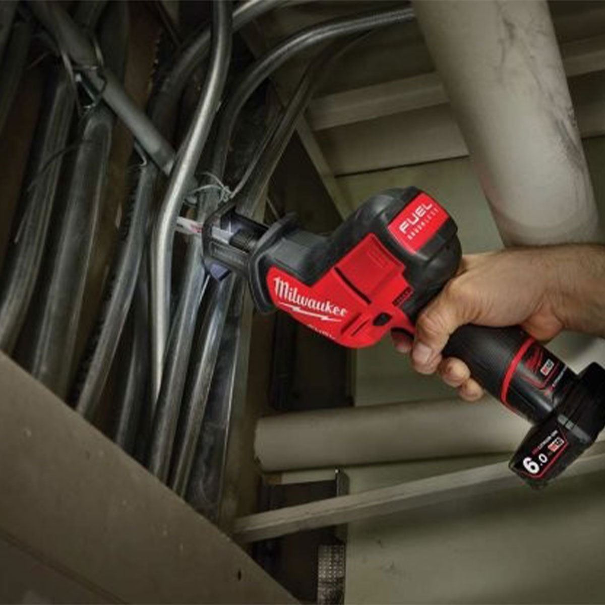 Milwaukee M12CHZ-0 12V Fuel Brushless HackZall Reciprocating Saw with 1 x 6.0Ah Battery & Charger