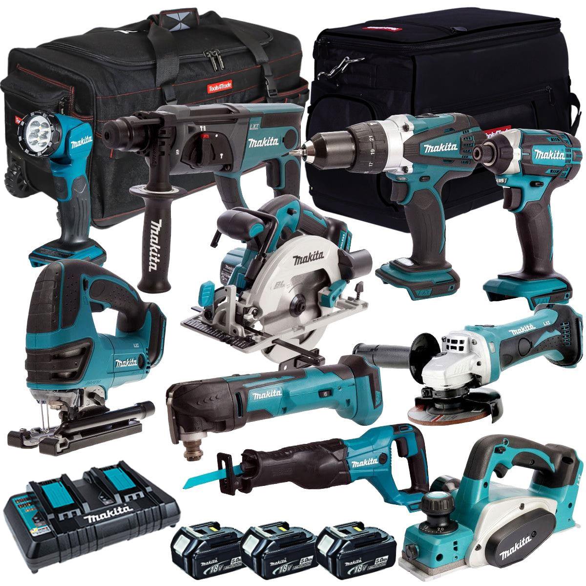 Makita 18V 10 Piece Monster Kit with 3 x 5.0Ah Battery & Charger T4TKIT-316