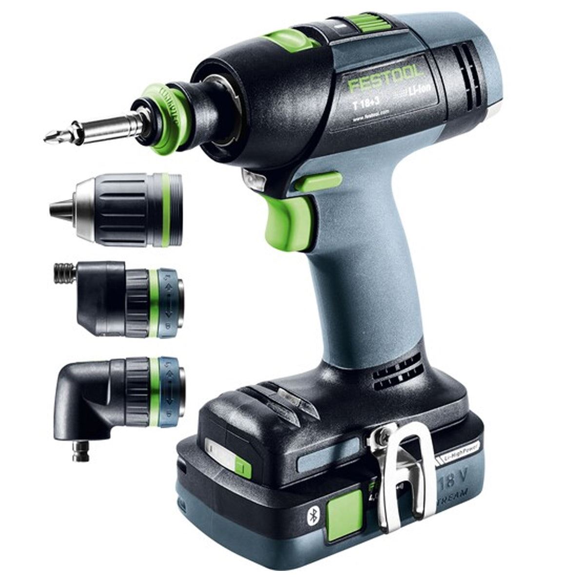 Festool T 18+3 HPC 4.0 I-Set GB 18V Brushless Drill Driver With 2 x 4.0Ah Batteries, Charger In Case - 577610