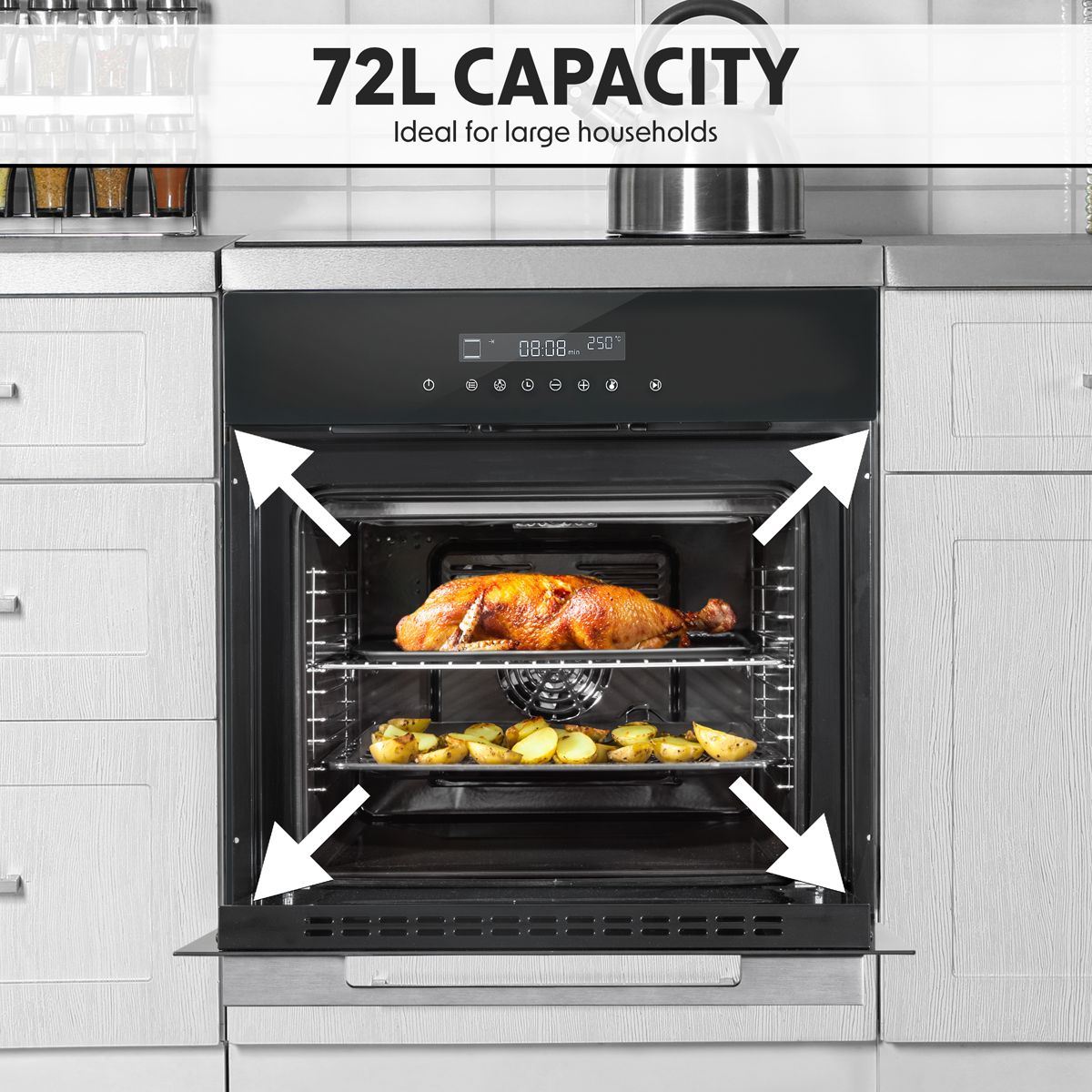 Sealey DH199 Baridi Integrated Fan-Assisted Electric Oven 60cm 72L Capacity