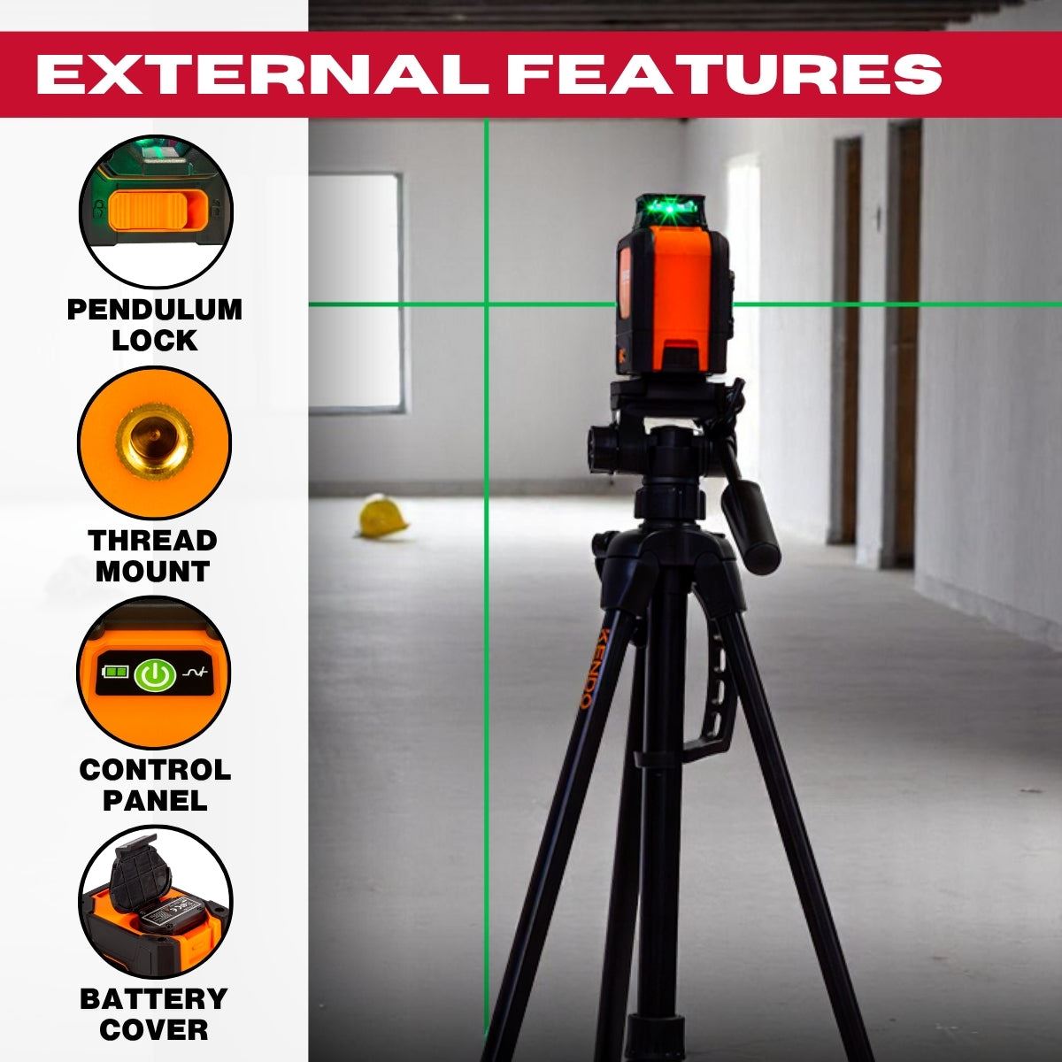 Kendo 25m Self-Levelling Laser Level with 360° Bracket