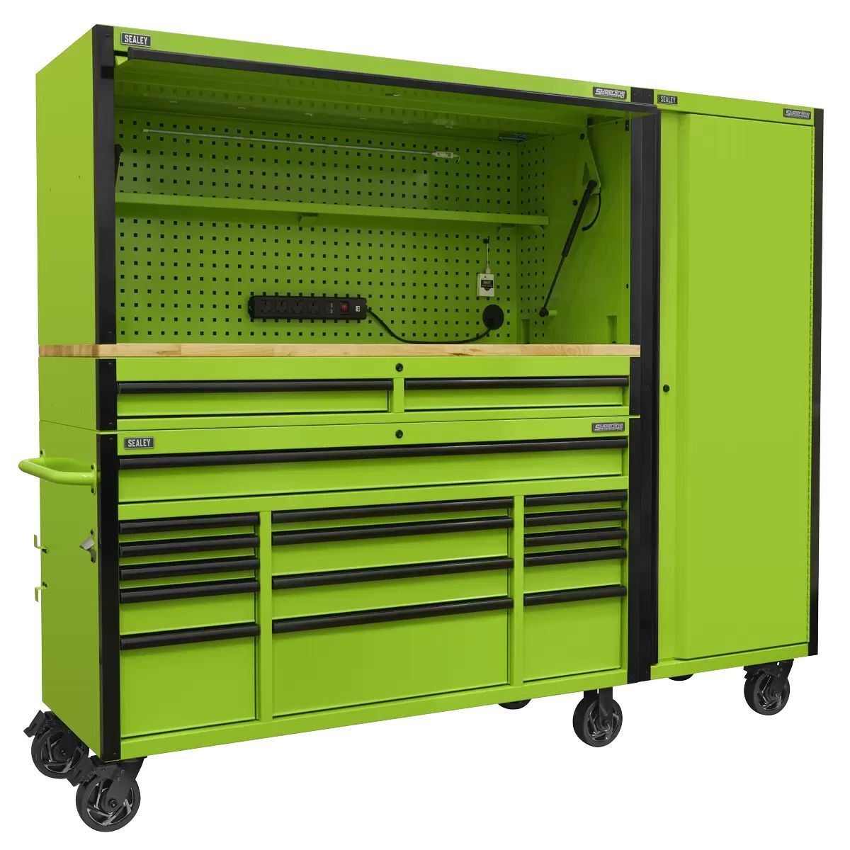 Sealey AP6115BECOMBO2 Mobile Trolley 15 Drawer 1549mm Wooden Worktop
