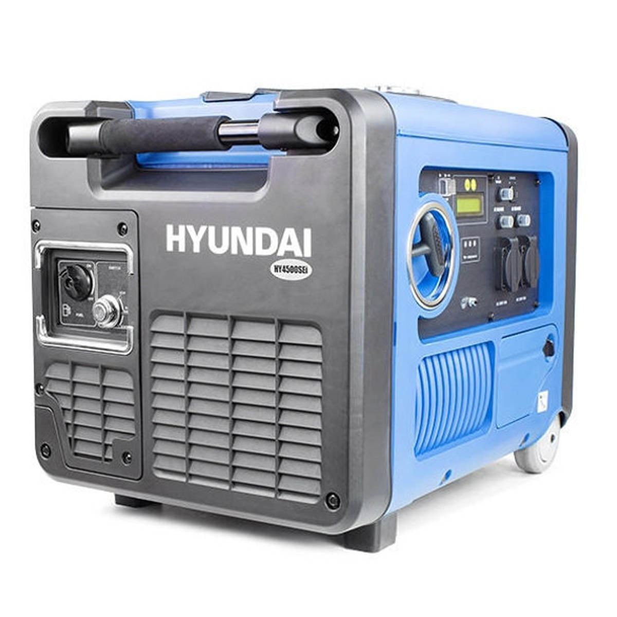 Hyundai HY4500SEI Portable Petrol Inverter Generator, Remote Keyfob & Electric Start, Wheel Kit 4000W/230V