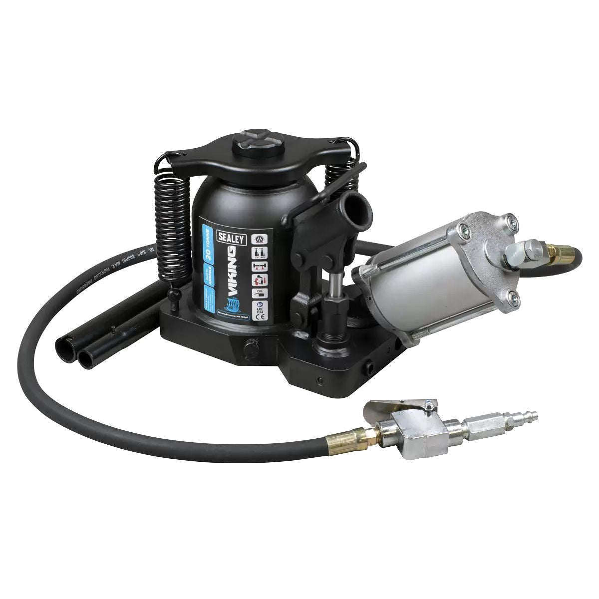 Sealey AM20SLE Viking 20 Tonne Manual/Air Hydraulic Bottle Jack Heavy Duty Lifting Power